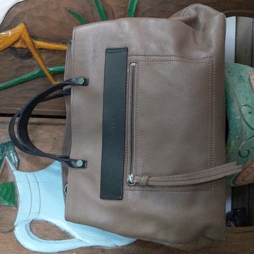 EUC Koona Ridgefield Satchel Taupe Brown Leather Bag